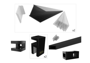 DISTRICT DF+LF - czarny mat - zestaw zawiera: 2xProfil ścienny 2000mm, 1xWspornik 2000mm, 1xMocowania, 1xMocowanie typu T