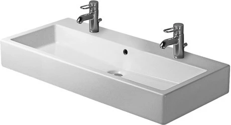 DURAVIT 04541000261 Umywalka 100 cm Vero biala z przel, z polka, 2 otw, szlif.,WG