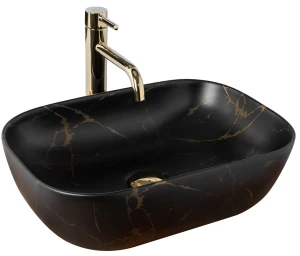 Belinda Black Marble Matt Umywalka nablatowa 46,5cm