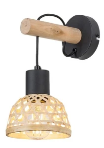 Rattan Lampa IP20 czarny E27 1x MAX 15