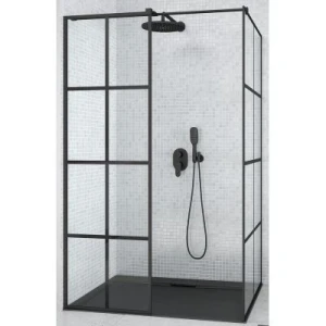 Besco Excea Walk-In kabina prysznicowa 120x80 cm prostokątna szkło z motywem EXC-128-190B