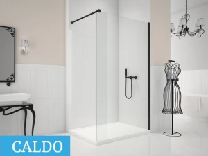 CALDO BLACK Ścianka walk-in 120x200 szkło czyste 8mm z powłoką - czarny