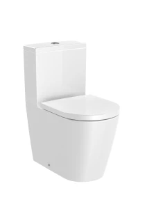 Miska WC o/podwójny do kompaktu WC Round Rimless + Zbiornik + Deska wolnoopadająca