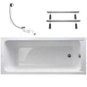 Duravit D-Code Wanna prostokątna 170x75 z nogai i syfonem biała 700100000000000 + 790127000000000 +