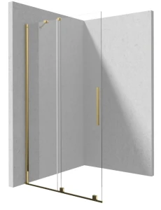 PRIZMA Ścianka prysznicowa walk-in - przesuwna 120cm gold