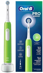 Braun Oral-B szczoteczka elektryczna Junior PRO ZIELONA dla dzieci powyżej 6 lat