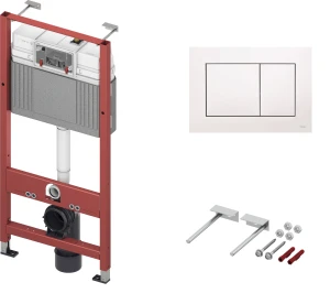 TECEbase - stelaż podtynkowy do WC ze spłuczką Base + wsporniki + TECEnow Przycisk BIAŁY POŁYSK