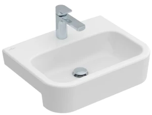 Architectura Umywalka do wbudowania z przodu blatu 550 x 430 mm Weiss Alpin CeramicPlus