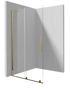 PRIZMA Ścianka prysznicowa walk-in - przesuwna 90cm gold