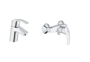 Grohe Eurosmart New Zestaw baterii umywalkowa prysznicowa 33265002 + 33555002