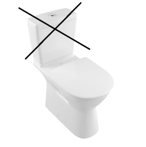 O.novo Vita Miska ustępowa lejowa do WC-kompaktu bez kołnierza wewnętrznego Vita 360 x 710 mm Weiss