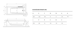 Wanna Akrylowa Wave 170x75 Slim Biała