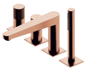 CONTOUR bateria wannowa 4-otworowa  miedź szczotkowana