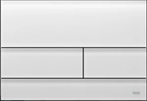 TECEsquare II przyciski spłukujący do WC ze szkła, szkło białe satynowe, spłukiwanie dwoma ilościami wody