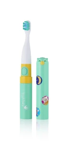 Szczotka soniczna podróżna Go-KIDZ Electric Travel Toothbrush z naklejkami dla dzieci - kolor zielony