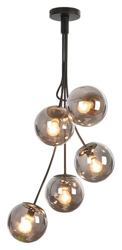 Glory Lampa wisząca   IP20 czarny matowy E14 5x MAX 40