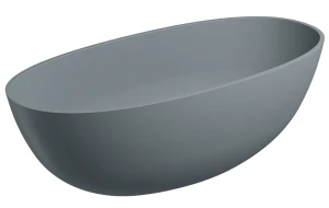 SHELL M+ wanna wolnostojąca, 160x75 cm, z syfonem ash grey