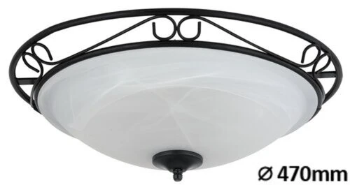 Plafoniera Athen E27/3x60W czarna matowa