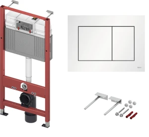 TECEbase - stelaż podtynkowy do WC ze spłuczką Base + wsporniki + TECEnow Przycisk BIAŁY MAT
