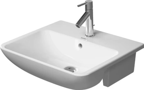 DURAVIT 03785500001 Umywalka polblat.55 cm ME by STARCK biala, przelew,polka, 1 otwor, WG