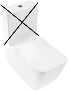 VENTICELLO Miska ustępowa stojąca lejowa bez kołnierza wewnętrznego Direct Flush, do WC-kompaktu, 37