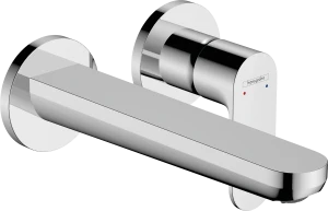 Rebris S Jednouchwytowa bateria umywalkowa montaż ścienny podtynkowy z wylewką 20 cm Chrom