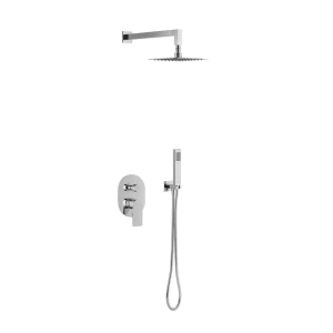 Glad zestaw prysznicowo-wannowy podtynkowy z deszczownicą 20 cm, 2 funkcyjny, chrom