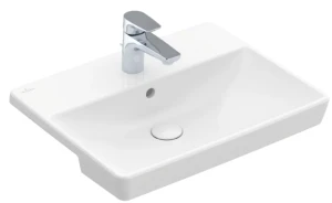 Avento Umywalka do wbudowania z przodu blatu 550 x 440 mm Weiss Alpin CeramicPlus