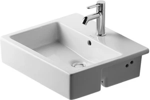 DURAVIT 03145500001 Umywalka polblatowa 55 cm Vero biala, z przel, z polka, 1th WG