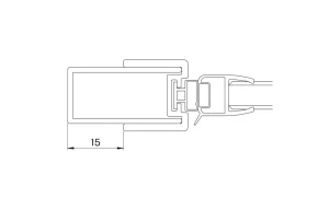 Profil poszerzający SMART/SOFTI/REFLEXA BLACK po stronie profilu z magnesem (+15mm) wys. 200