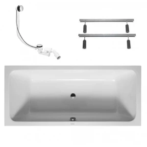 Duravit D-Code Wanna prostokątna 180 x 80 z nogami i syfonem biała 700101000000000 + 790127000000000