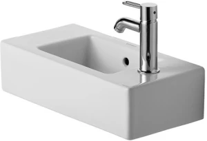 DURAVIT 07035000091 Umywalka mala 50 cm Vero biala z przel., z polka, otw.lewy WG