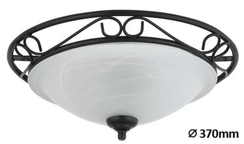 Plafoniera Athen E27/2x60W czarna matowa