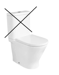 GAP ROUND Miska WC do kompaktu Rimless 60 cm, wersja przyścienna BTW, o/podwójny