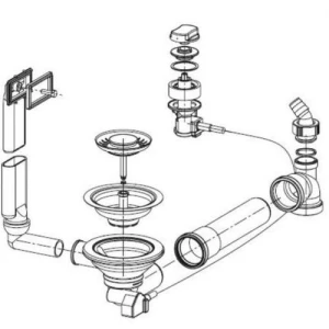 Zestaw odpływowy 3 1/2" do wariantu 1 Akcesoria do zlewozmywaków: AMX, GAX, ANX, CPX