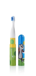 Szczotka soniczna podróżna Go-KIDZ Electric Travel Toothbrush z naklejkami dla dzieci - z grafiką bobra