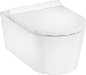 EluPura S Miska wisząca WC 54cm bezkołnierzowa z deską WC, SoftClose, QuickRelease, Slim, Biały