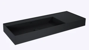 UMYWALKA LEVEL 120 LEWA ŚCIENNA, SOLID-SURFACE BLACK MATT&nbsp;