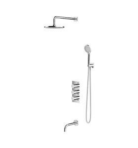Termostatyczny system wannowy podtynkowy, chrom