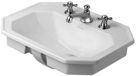 DURAVIT 04765800001 Umywalka 580mm 1930 biala blatowa z przel.,z polka, 1 otw.,WG