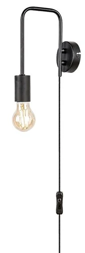 Manzur Lampa ścienna   IP20 czarny E27 1x MAX 40