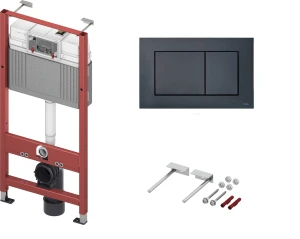 TECEbase - stelaż podtynkowy do WC ze spłuczką Base + wsporniki + TECEnow Przycisk CZARNY MAT