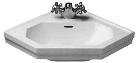 DURAVIT 07934200001 Umywalka mala 595mm 1930 biala narozna, z przel.,z polka,1 otw.,WG