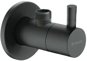 ZAWÓR KĄTOWY Z GŁOWICĄ CERAMICZNĄ OKRĄGŁY Z FILTREM 1/2" - 3/8", NERO