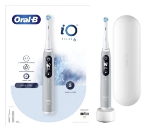 Oral-B szczoteczka elektryczna iO SERIES 6N GRAY OPAL - szczoteczka magnetyczna z etui podróżnym