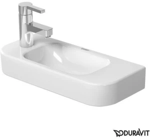 Duravit Happy D.2 Umywalka wisząca mała 50x22 cm, z otworem na baterię z lewej strony, bez przelewu,