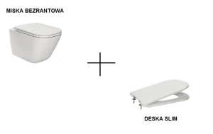 Gap Miska WC podwieszana Rimless ROCA A34647L000 + Gap Deska WC SLIM wolnoopadająca duroplast ROCA A