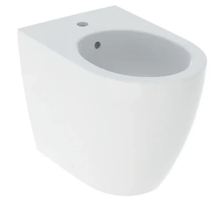 Bidet stojący iCon, ukryte mocowania, przylegający do ściany, 56cm, z przelewem,